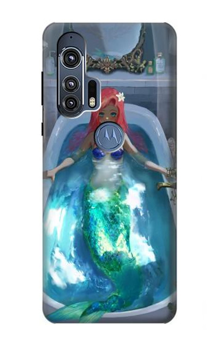 W3912 Cute Little Mermaid Aqua Spa Hülle Schutzhülle Taschen und Leder Flip für Motorola Edge+