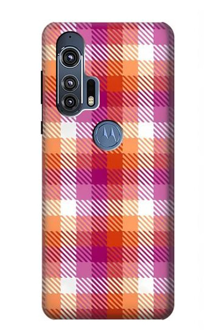 W3941 LGBT Lesbian Pride Flag Plaid Hülle Schutzhülle Taschen und Leder Flip für Motorola Edge+