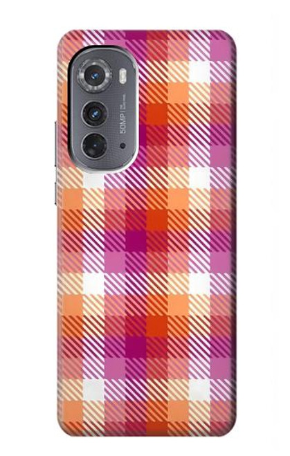 W3941 LGBT Lesbian Pride Flag Plaid Hülle Schutzhülle Taschen und Leder Flip für Motorola Edge (2022)