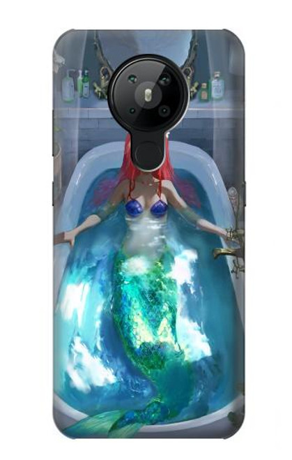 W3912 Cute Little Mermaid Aqua Spa Hülle Schutzhülle Taschen und Leder Flip für Nokia 5.3