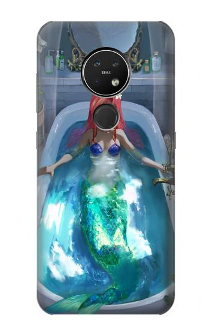 W3912 Cute Little Mermaid Aqua Spa Hülle Schutzhülle Taschen und Leder Flip für Nokia 7.2