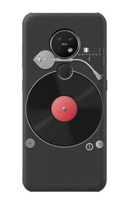 W3952 Turntable Vinyl Record Player Graphic Hülle Schutzhülle Taschen und Leder Flip für Nokia 7.2
