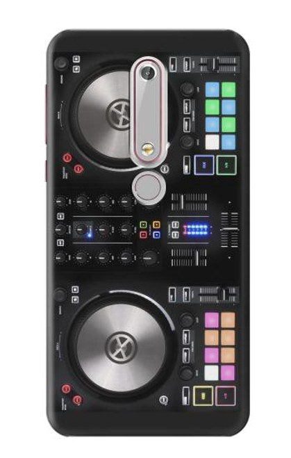 W3931 DJ Mixer Graphic Paint Hülle Schutzhülle Taschen und Leder Flip für Nokia 6.1, Nokia 6 2018