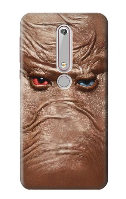 W3940 Leather Mad Face Graphic Paint Hülle Schutzhülle Taschen und Leder Flip für Nokia 6.1, Nokia 6 2018