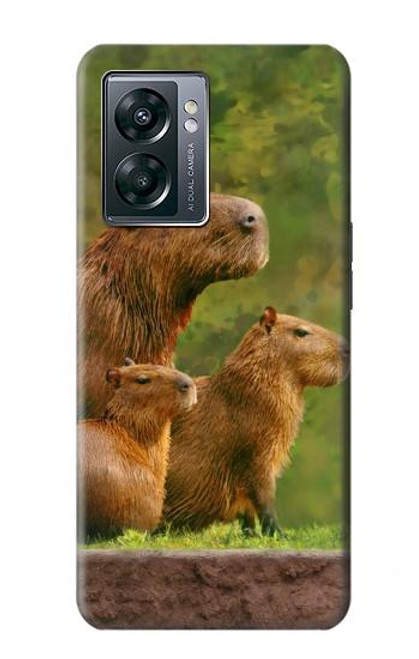 W3917 Capybara Family Giant Guinea Pig Hülle Schutzhülle Taschen und Leder Flip für OnePlus Nord N300