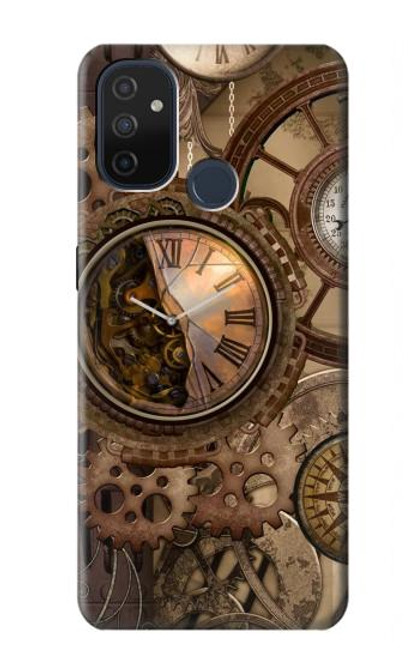 W3927 Compass Clock Gage Steampunk Hülle Schutzhülle Taschen und Leder Flip für OnePlus Nord N100