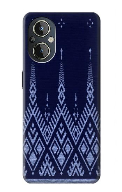 W3950 Textile Thai Blue Pattern Hülle Schutzhülle Taschen und Leder Flip für OnePlus Nord N20 5G