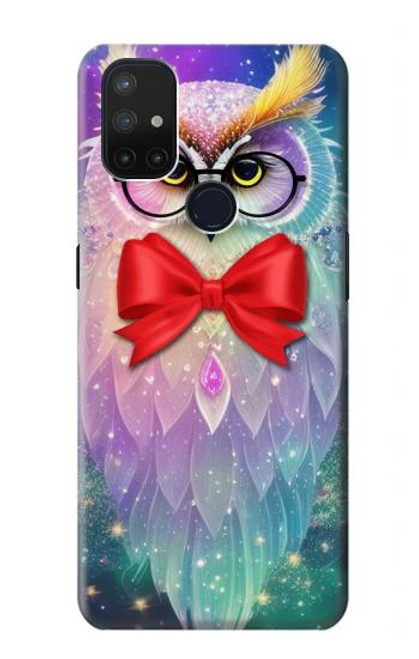 W3934 Fantasy Nerd Owl Hülle Schutzhülle Taschen und Leder Flip für OnePlus Nord N10 5G