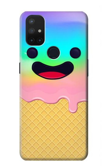 W3939 Ice Cream Cute Smile Hülle Schutzhülle Taschen und Leder Flip für OnePlus Nord N10 5G