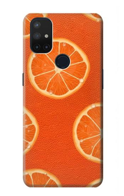 W3946 Seamless Orange Pattern Hülle Schutzhülle Taschen und Leder Flip für OnePlus Nord N10 5G