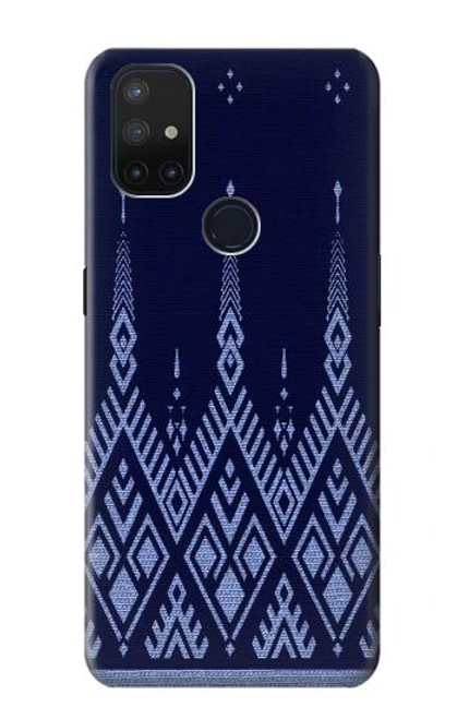 W3950 Textile Thai Blue Pattern Hülle Schutzhülle Taschen und Leder Flip für OnePlus Nord N10 5G