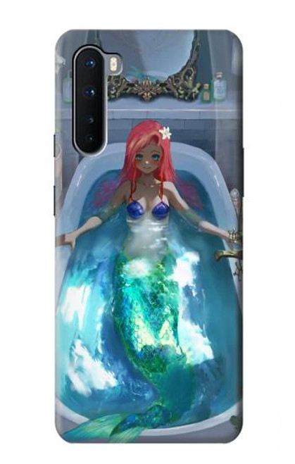 W3912 Cute Little Mermaid Aqua Spa Hülle Schutzhülle Taschen und Leder Flip für OnePlus Nord