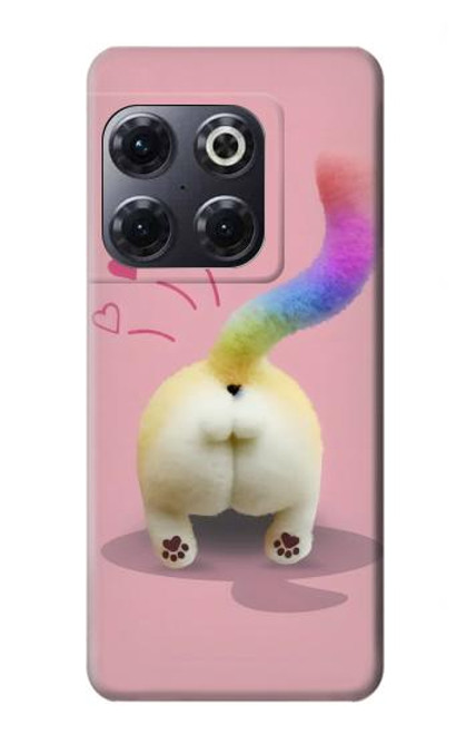 W3923 Cat Bottom Rainbow Tail Hülle Schutzhülle Taschen und Leder Flip für OnePlus 10T