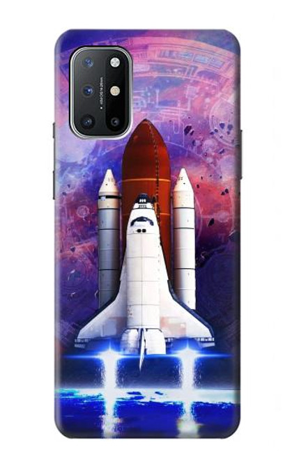 W3913 Colorful Nebula Space Shuttle Hülle Schutzhülle Taschen und Leder Flip für OnePlus 8T