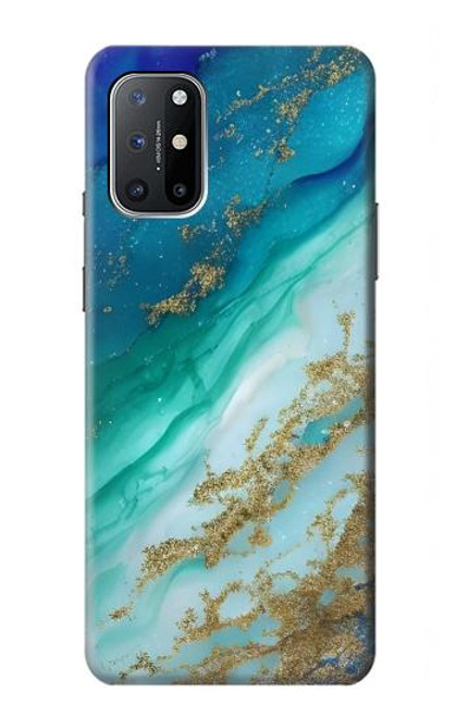 W3920 Abstract Ocean Blue Color Mixed Emerald Hülle Schutzhülle Taschen und Leder Flip für OnePlus 8T