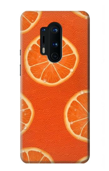 W3946 Seamless Orange Pattern Hülle Schutzhülle Taschen und Leder Flip für OnePlus 8 Pro