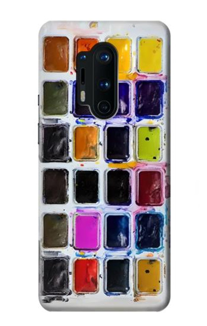 W3956 Watercolor Palette Box Graphic Hülle Schutzhülle Taschen und Leder Flip für OnePlus 8 Pro