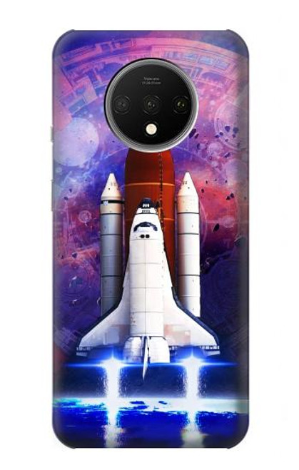 W3913 Colorful Nebula Space Shuttle Hülle Schutzhülle Taschen und Leder Flip für OnePlus 7T