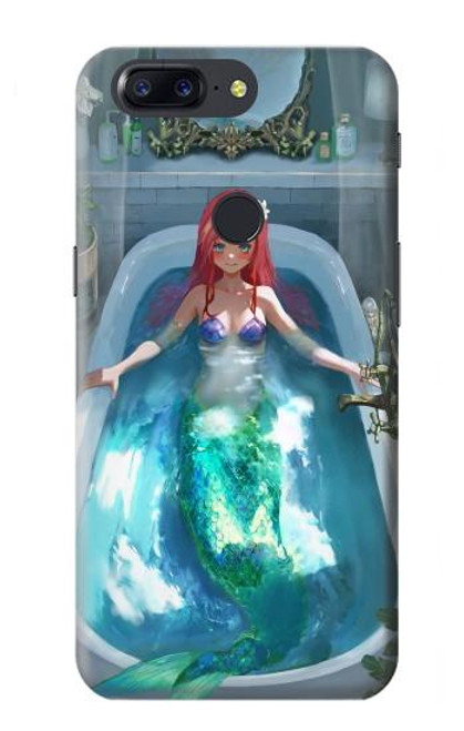 W3911 Cute Little Mermaid Aqua Spa Hülle Schutzhülle Taschen und Leder Flip für OnePlus 5T