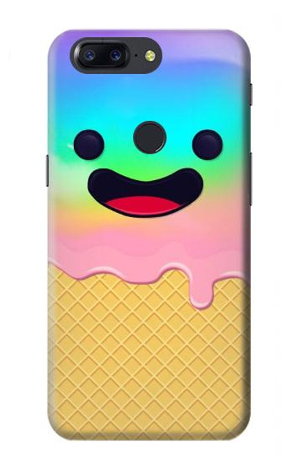 W3939 Ice Cream Cute Smile Hülle Schutzhülle Taschen und Leder Flip für OnePlus 5T