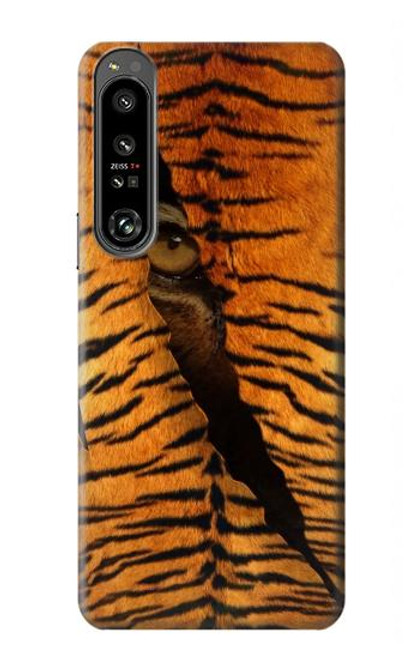 W3951 Tiger Eye Tear Marks Hülle Schutzhülle Taschen und Leder Flip für Sony Xperia 1 IV