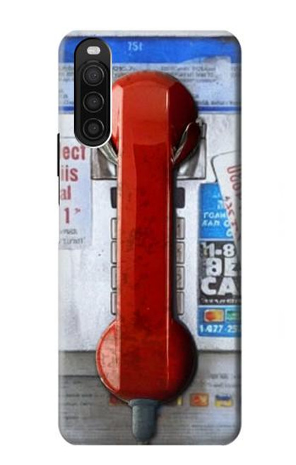 W3925 Collage Vintage Pay Phone Hülle Schutzhülle Taschen und Leder Flip für Sony Xperia 10 III