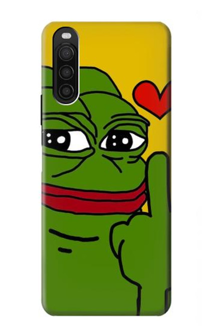 W3945 Pepe Love Middle Finger Hülle Schutzhülle Taschen und Leder Flip für Sony Xperia 10 III