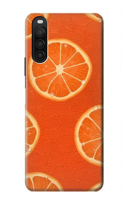 W3946 Seamless Orange Pattern Hülle Schutzhülle Taschen und Leder Flip für Sony Xperia 10 III
