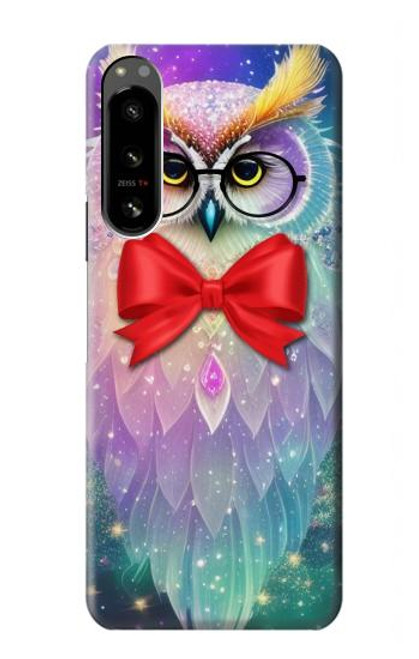 W3934 Fantasy Nerd Owl Hülle Schutzhülle Taschen und Leder Flip für Sony Xperia 5 IV