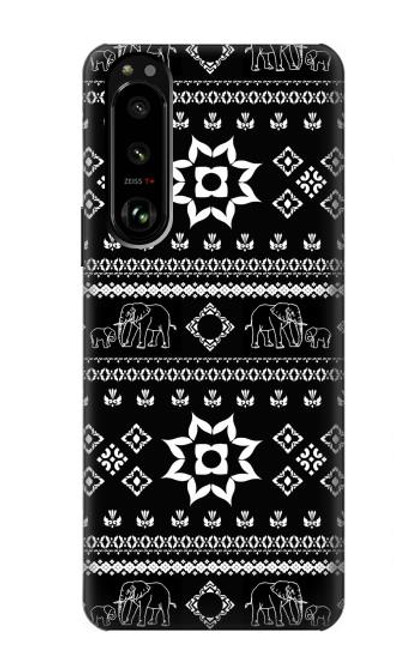 W3932 Elephant Pants Pattern Hülle Schutzhülle Taschen und Leder Flip für Sony Xperia 5 III