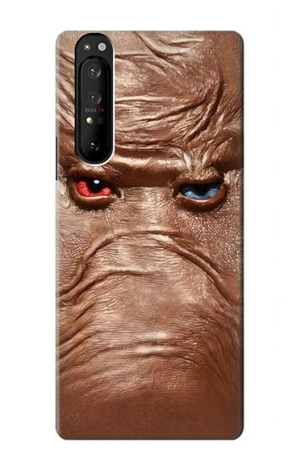 W3940 Leather Mad Face Graphic Paint Hülle Schutzhülle Taschen und Leder Flip für Sony Xperia 1 III