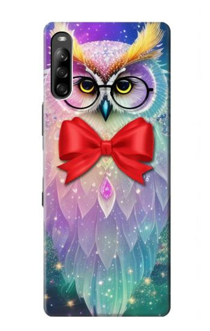 W3934 Fantasy Nerd Owl Hülle Schutzhülle Taschen und Leder Flip für Sony Xperia L4