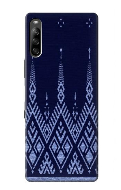 W3950 Textile Thai Blue Pattern Hülle Schutzhülle Taschen und Leder Flip für Sony Xperia L4