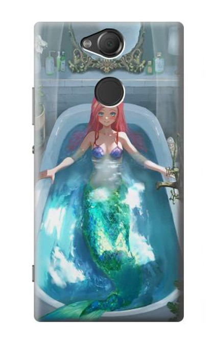 W3911 Cute Little Mermaid Aqua Spa Hülle Schutzhülle Taschen und Leder Flip für Sony Xperia XA2