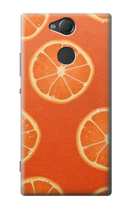 W3946 Seamless Orange Pattern Hülle Schutzhülle Taschen und Leder Flip für Sony Xperia XA2