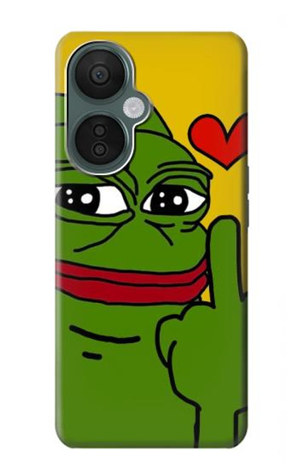 W3945 Pepe Love Middle Finger Hülle Schutzhülle Taschen und Leder Flip für OnePlus Nord CE 3 Lite, Nord N30 5G