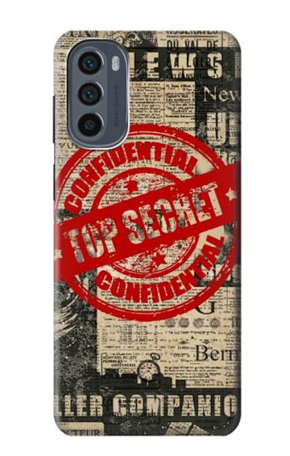 W3937 Text Top Secret Art Vintage Hülle Schutzhülle Taschen und Leder Flip für Motorola Moto G62 5G