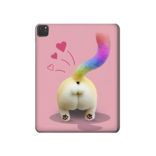 W3923 Cat Bottom Rainbow Tail Tablet Hülle Schutzhülle Taschen für iPad Pro 11 (2021,2020,2018, 3rd, 2nd, 1st)