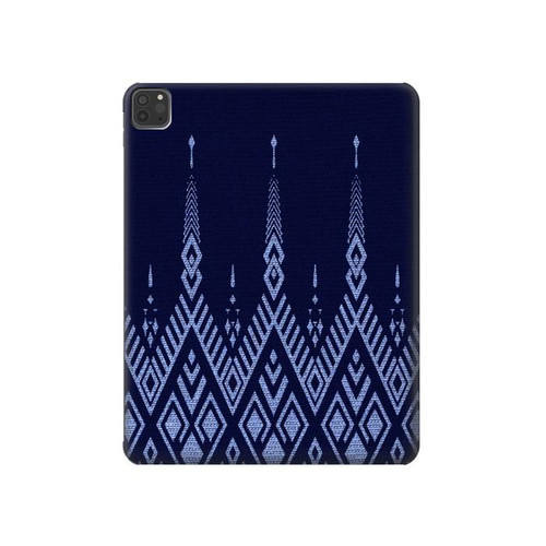 W3950 Textile Thai Blue Pattern Tablet Hülle Schutzhülle Taschen für iPad Pro 11 (2021,2020,2018, 3rd, 2nd, 1st)
