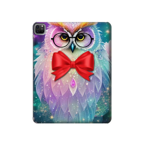 W3934 Fantasy Nerd Owl Tablet Hülle Schutzhülle Taschen für iPad Pro 12.9 (2022,2021,2020,2018, 3rd, 4th, 5th, 6th)