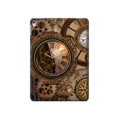 W3927 Compass Clock Gage Steampunk Tablet Hülle Schutzhülle Taschen für iPad Air 2, iPad 9.7 (2017,2018), iPad 6, iPad 5