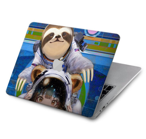 W3915 Raccoon Girl Baby Sloth Astronaut Suit Hülle Schutzhülle Taschen für MacBook Air 13″ (2022,2024) - A2681, A3113