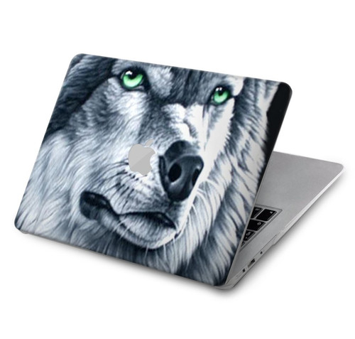 W0123 Grim White Wolf Hülle Schutzhülle Taschen für MacBook Air 15″ (2023,2024) - A2941, A3114