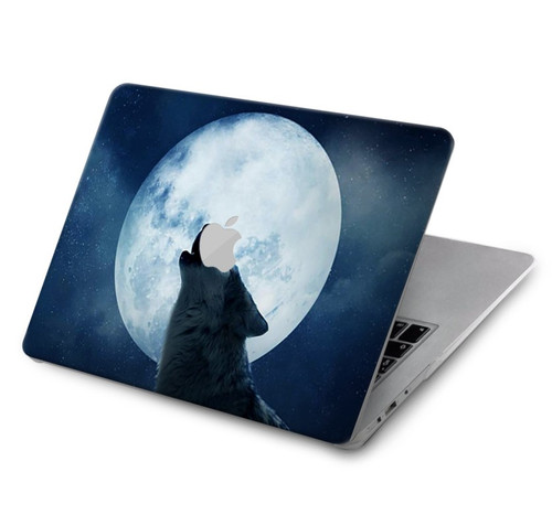 W3693 Grim White Wolf Full Moon Hülle Schutzhülle Taschen für MacBook Air 15″ (2023,2024) - A2941, A3114
