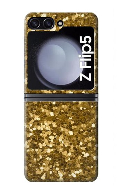 W3388 Gold Glitter Graphic Print Hülle Schutzhülle Taschen Flip für Samsung Galaxy Z Flip 5