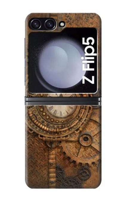 W3401 Clock Gear Steampunk Hülle Schutzhülle Taschen Flip für Samsung Galaxy Z Flip 5
