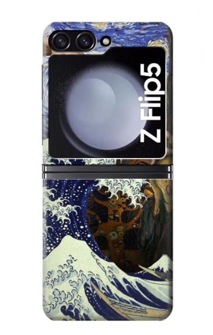 W3851 World of Art Van Gogh Hokusai Da Vinci Hülle Schutzhülle Taschen Flip für Samsung Galaxy Z Flip 5