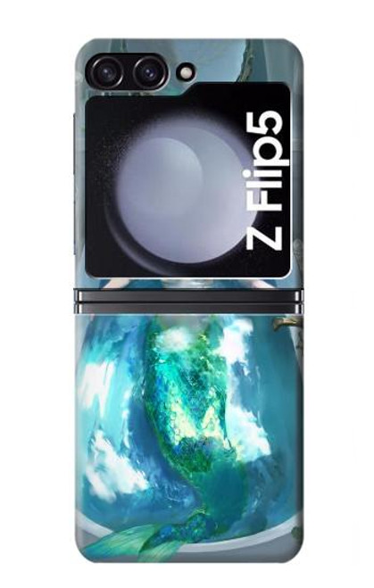 W3911 Cute Little Mermaid Aqua Spa Hülle Schutzhülle Taschen Flip für Samsung Galaxy Z Flip 5