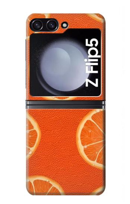 W3946 Seamless Orange Pattern Hülle Schutzhülle Taschen Flip für Samsung Galaxy Z Flip 5