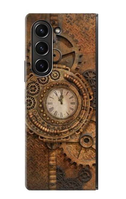 W3401 Clock Gear Steampunk Hülle Schutzhülle Taschen Flip für Samsung Galaxy Z Fold 5